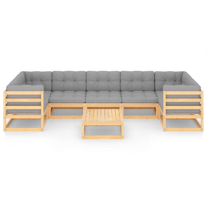 vidaXL 8-tlg. Garten-Lounge-Set mit Kissen Massivholz Kiefer