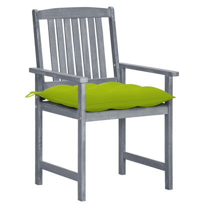 vidaXL Gartenstühle mit Kissen 6 Stk. Massivholz Akazie Grau