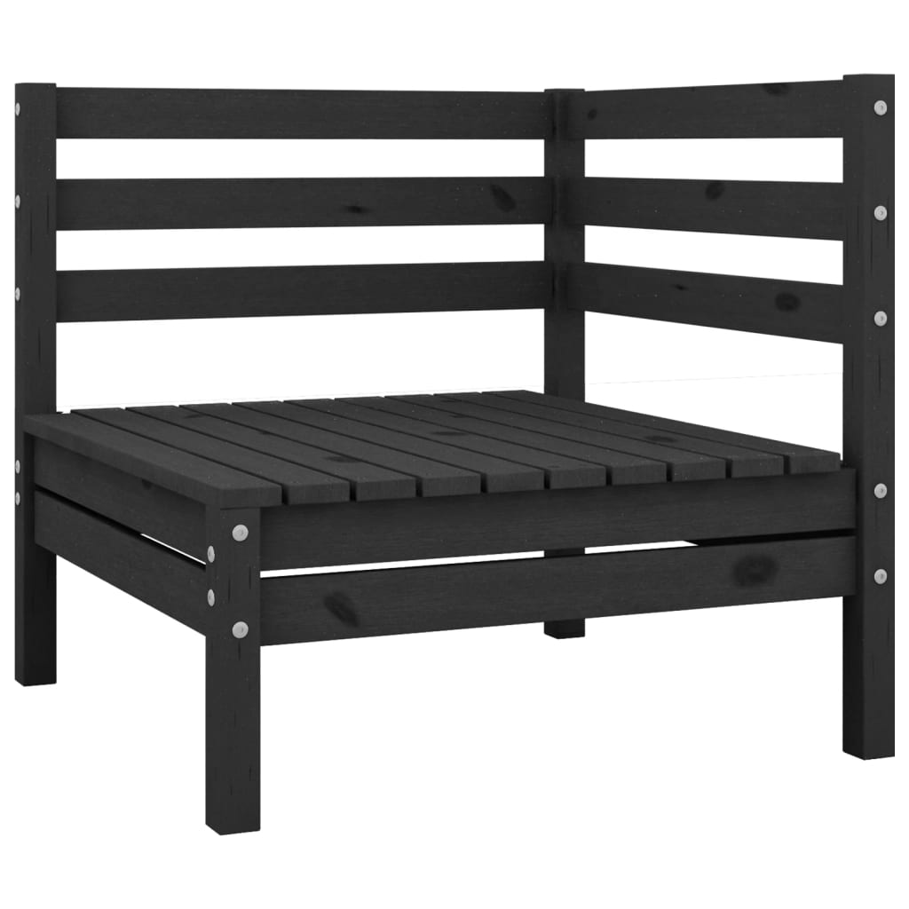 vidaXL 2-Sitzer-Gartensofa Schwarz Kiefer Massivholz