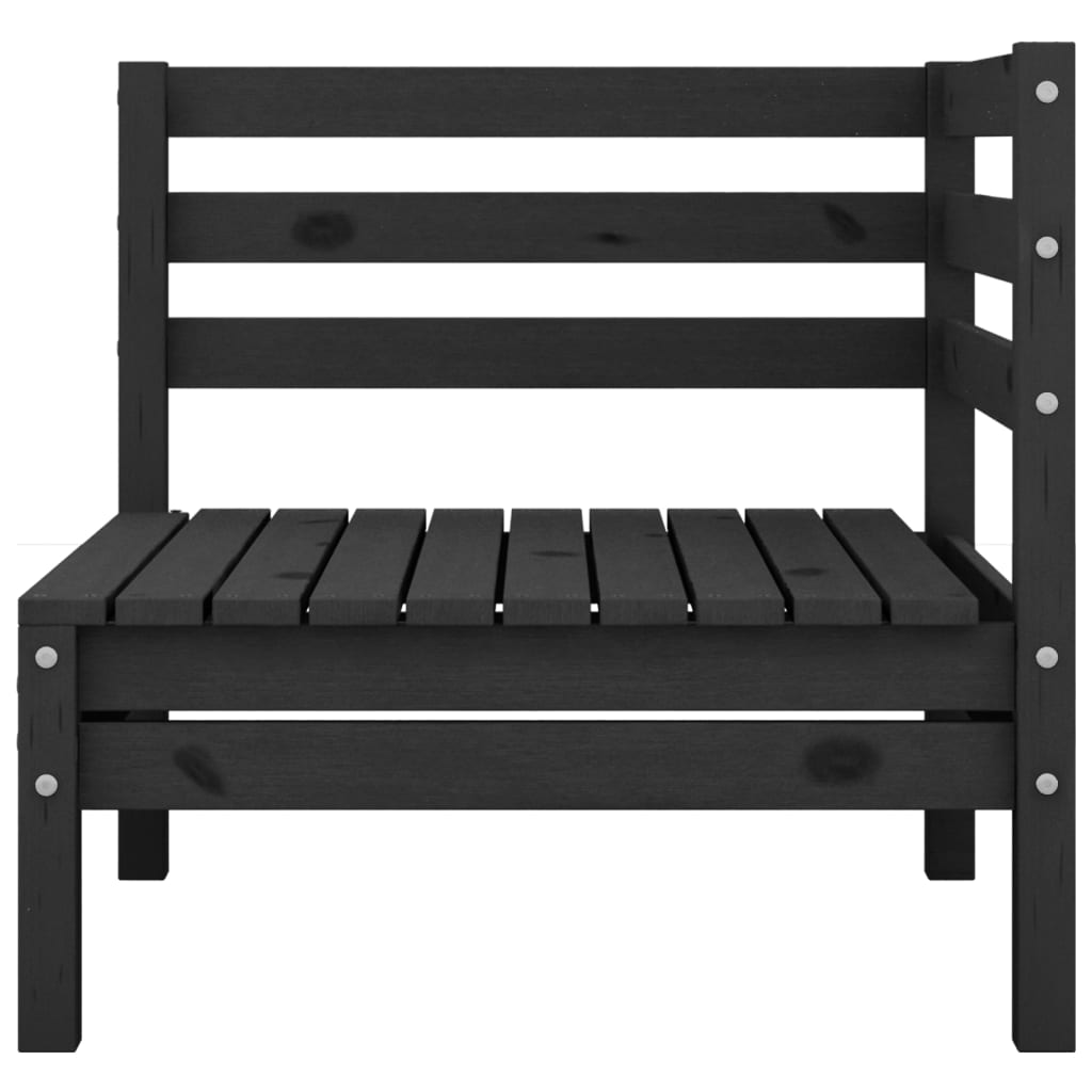 vidaXL 2-Sitzer-Gartensofa Schwarz Kiefer Massivholz