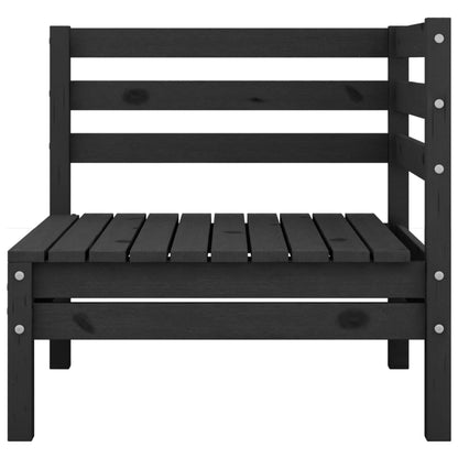 vidaXL 2-Sitzer-Gartensofa Schwarz Kiefer Massivholz