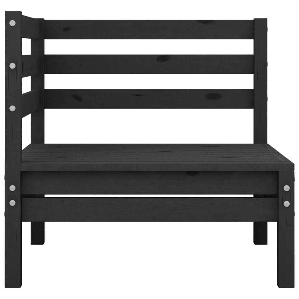 vidaXL 2-Sitzer-Gartensofa Schwarz Kiefer Massivholz