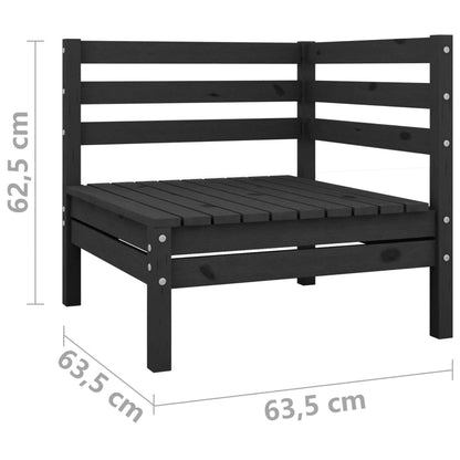 vidaXL 2-Sitzer-Gartensofa Schwarz Kiefer Massivholz