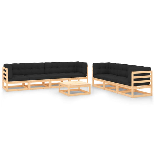 vidaXL 8-tlg. Garten-Lounge-Set mit Kissen Massivholz Kiefer