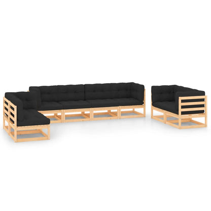 vidaXL 8-tlg. Garten-Lounge-Set mit Kissen Massivholz Kiefer