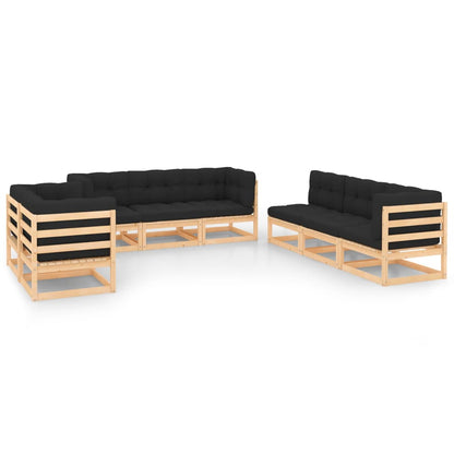 vidaXL 8-tlg. Garten-Lounge-Set mit Kissen Massivholz Kiefer