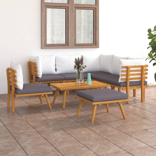 vidaXL 8-tlg. Garten-Lounge-Set mit Kissen Massivholz Akazie