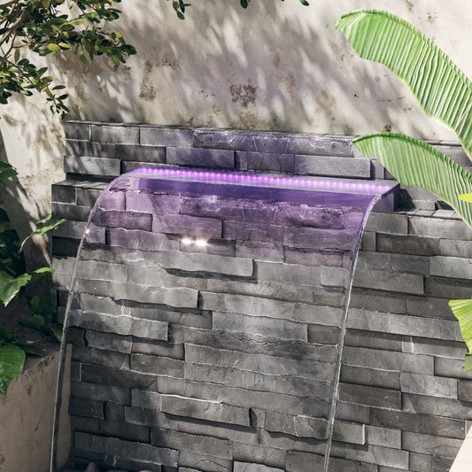 Wasserfall-Element mit RGB LEDs Acryl 90 cm