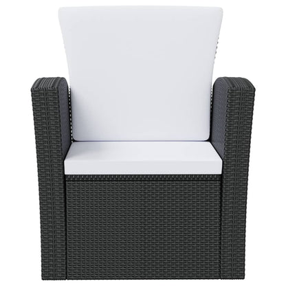 vidaXL 8-tlg. Garten-Lounge-Set mit Kissen Poly Rattan Schwarz