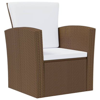 vidaXL 8-tlg. Garten-Lounge-Set mit Kissen Poly Rattan Braun