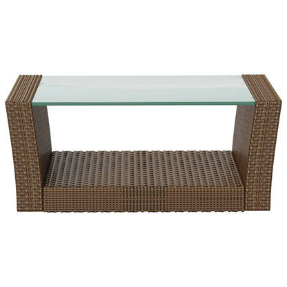 vidaXL 8-tlg. Garten-Lounge-Set mit Kissen Poly Rattan Braun