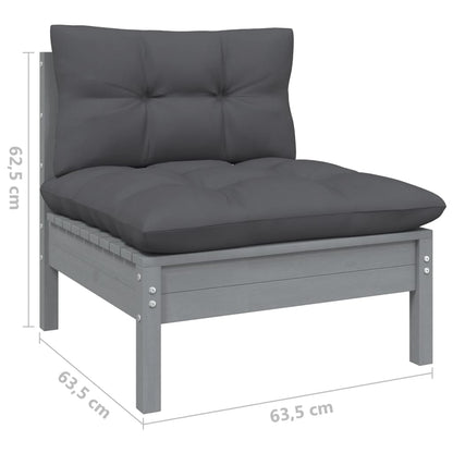 vidaXL 2-Sitzer-Gartensofa mit Anthrazit Kissen Massivholz Kiefer