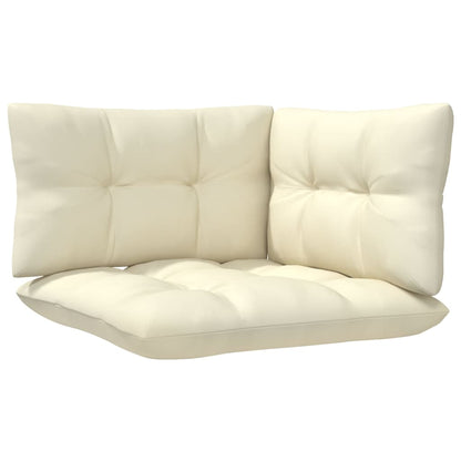 vidaXL 3-Sitzer-Gartensofa mit Creme Kissen Massivholz Kiefer
