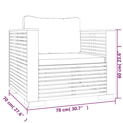 vidaXL 8-tlg. Garten-Lounge-Set mit Kissen Massivholz Teak