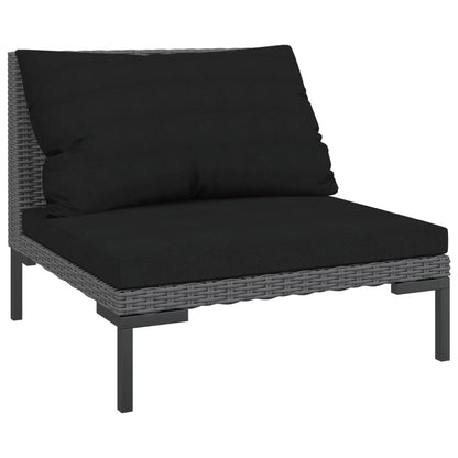 vidaXL 8-tlg. Garten-Lounge-Set mit Kissen Poly Rattan Dunkelgrau