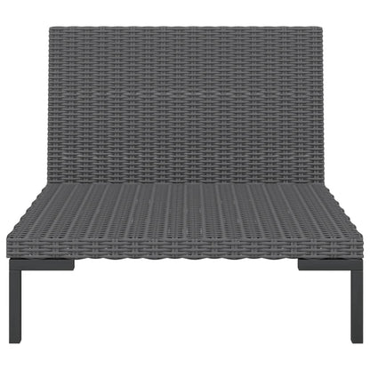 vidaXL 8-tlg. Garten-Lounge-Set mit Kissen Poly Rattan Dunkelgrau
