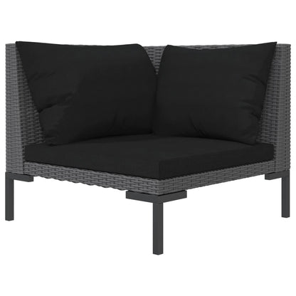 vidaXL 8-tlg. Garten-Lounge-Set mit Kissen Poly Rattan Dunkelgrau