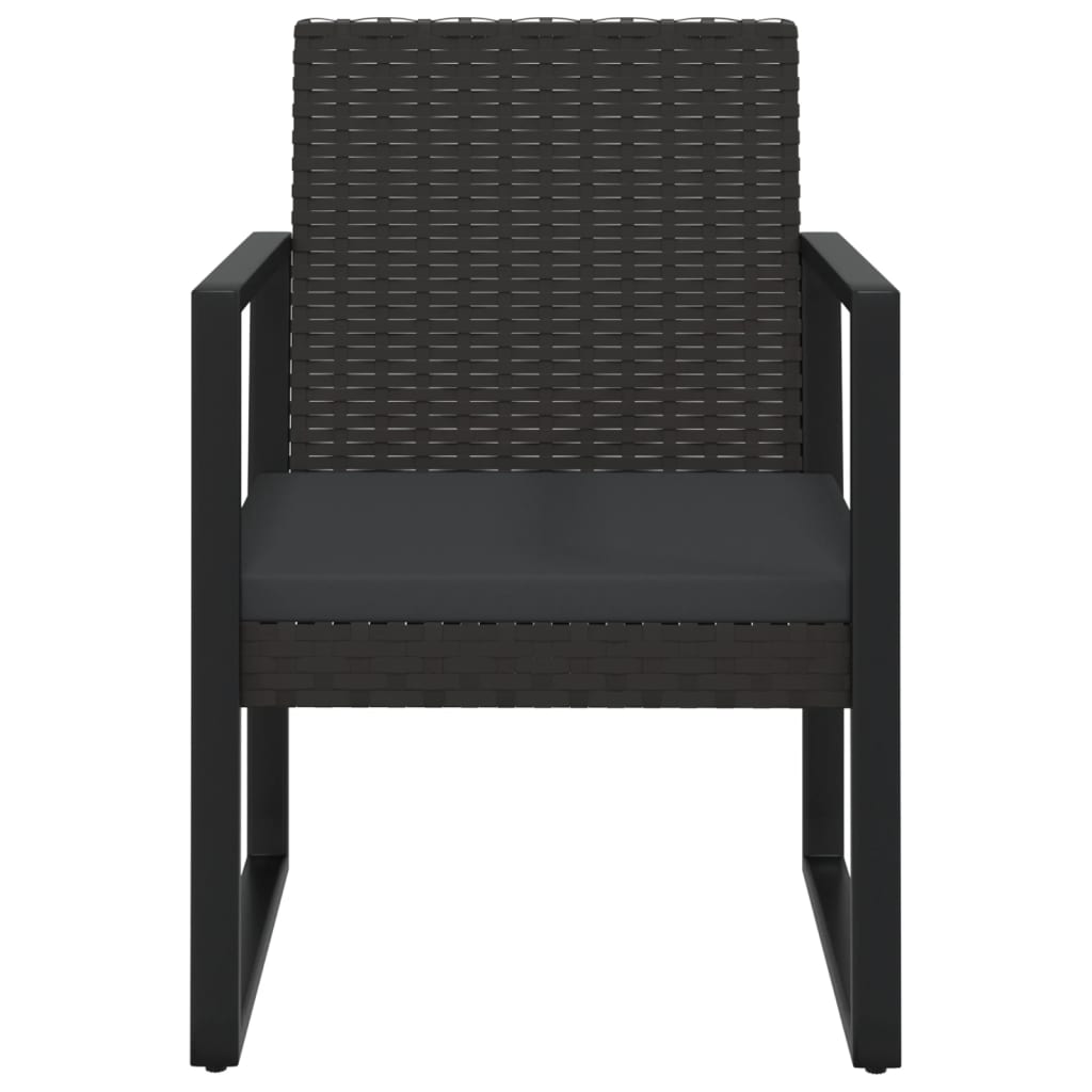 vidaXL 4-tlg. Garten-Lounge-Set mit Kissen Schwarz Poly Rattan