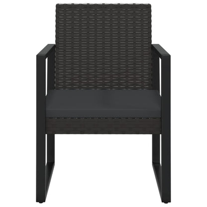 vidaXL 4-tlg. Garten-Lounge-Set mit Kissen Schwarz Poly Rattan