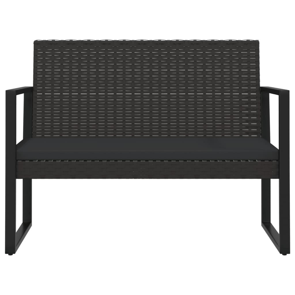 vidaXL 4-tlg. Garten-Lounge-Set mit Kissen Schwarz Poly Rattan