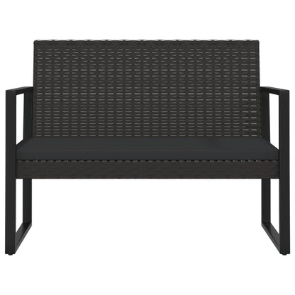 vidaXL 4-tlg. Garten-Lounge-Set mit Kissen Schwarz Poly Rattan