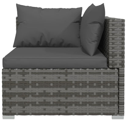 vidaXL 8-tlg. Garten-Lounge-Set mit Kissen Poly Rattan Grau
