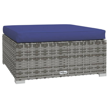 vidaXL 8-tlg. Garten-Lounge-Set mit Kissen Poly Rattan Grau