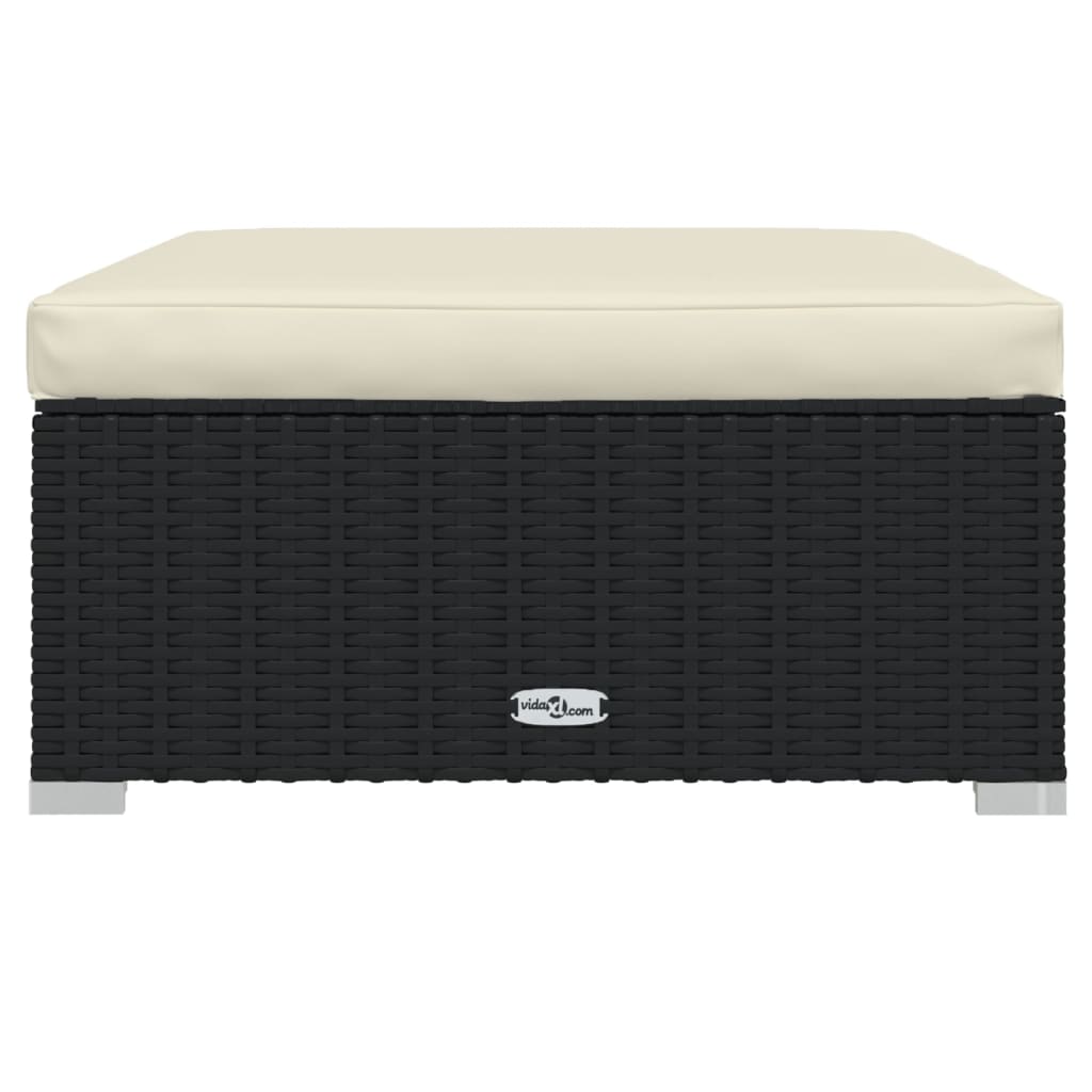 vidaXL 8-tlg. Garten-Lounge-Set mit Kissen Poly Rattan Schwarz