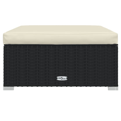 vidaXL 8-tlg. Garten-Lounge-Set mit Kissen Poly Rattan Schwarz