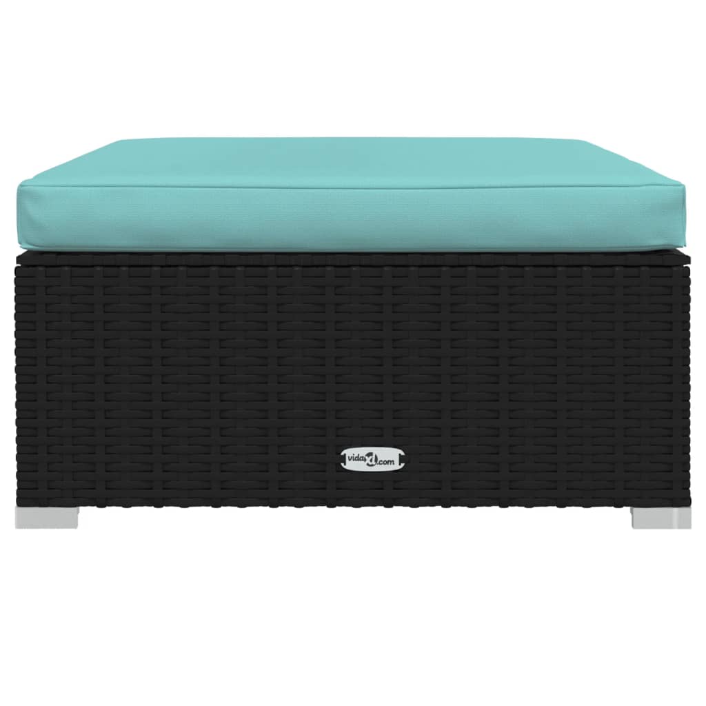 vidaXL 8-tlg. Garten-Lounge-Set mit Kissen Poly Rattan Schwarz