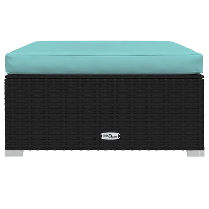 vidaXL 8-tlg. Garten-Lounge-Set mit Kissen Poly Rattan Schwarz