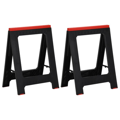 vidaXL Arbeitsböcke 2 Stk. Klappbar Schwarz & Rot Polypropylen 350 kg