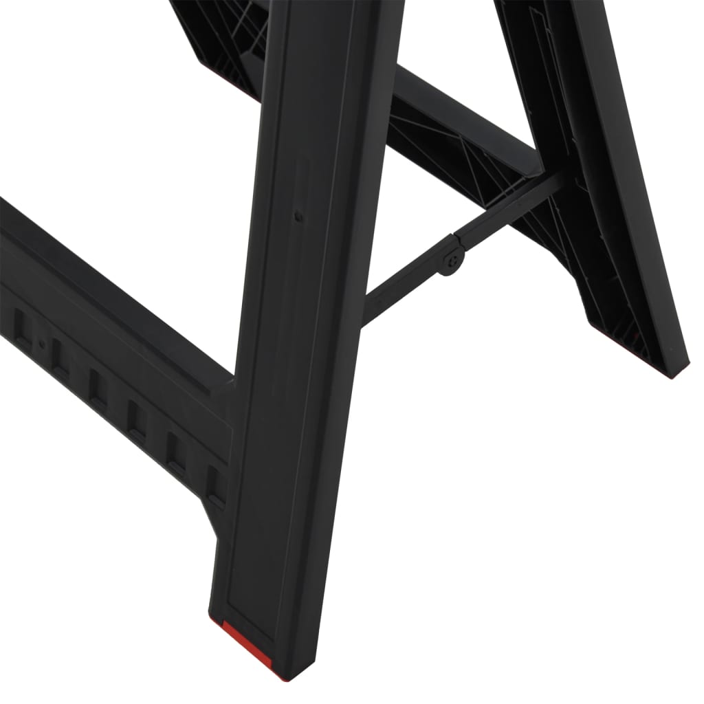 vidaXL Arbeitsböcke 2 Stk. Klappbar Schwarz & Rot Polypropylen 350 kg
