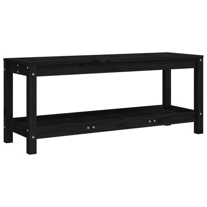 vidaXL Gartenbank Schwarz 108x35x45 cm Massivholz Kiefer