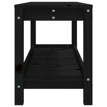vidaXL Gartenbank Schwarz 108x35x45 cm Massivholz Kiefer