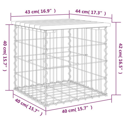 vidaXL Gartenbank aus Gabionen 43x44x42 cm Massivholz Douglasie
