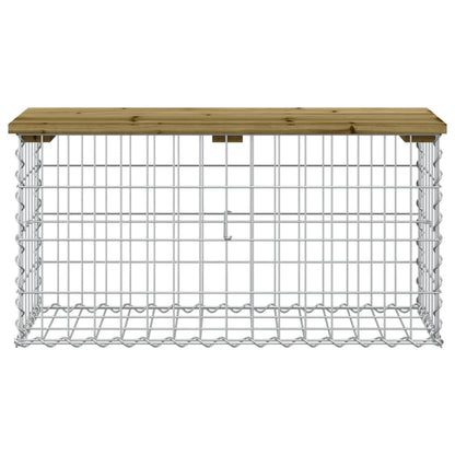 vidaXL Gartenbank aus Gabionen 83x31,5x42 cm Kiefernholz Imprägniert