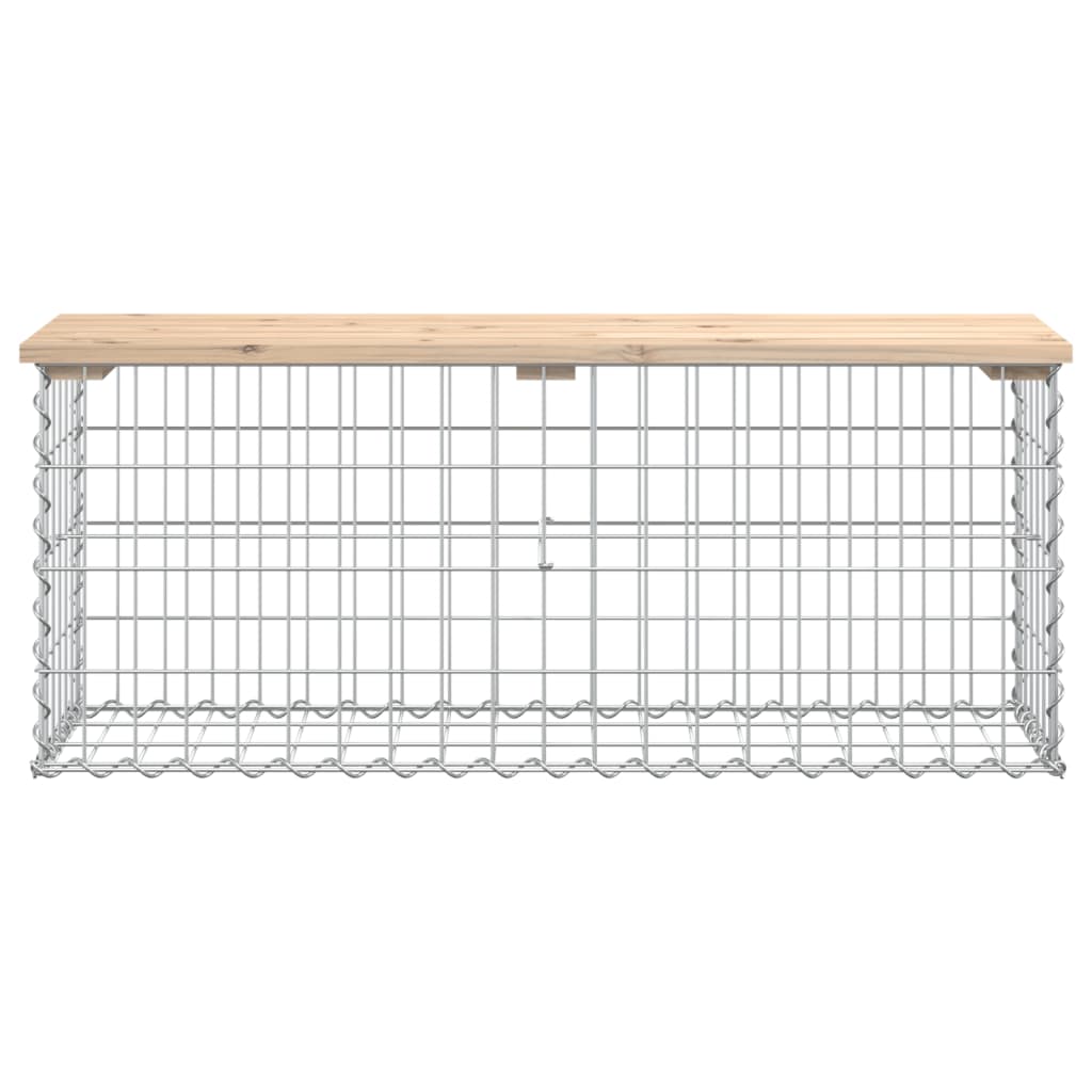 vidaXL Gartenbank aus Gabionen 103x31,5x42 cm Massivholz Kiefer