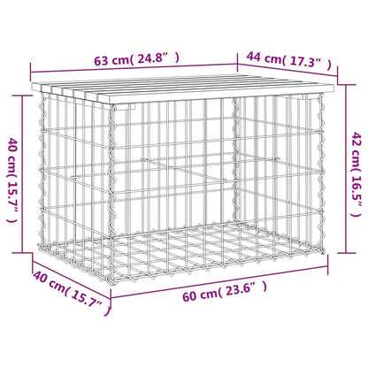 vidaXL Gartenbank aus Gabionen 63x44x42 cm Massivholz Kiefer