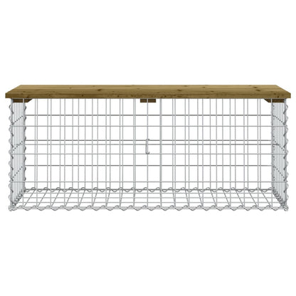 vidaXL Gartenbank aus Gabionen 103x44x42 cm Kiefernholz Imprägniert