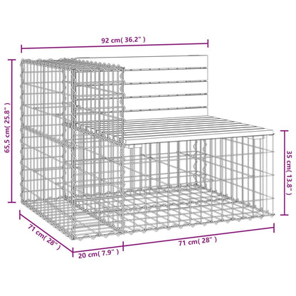 vidaXL Gartenbank aus Gabionen 92x71x65,5 cm Massivholz Douglasie