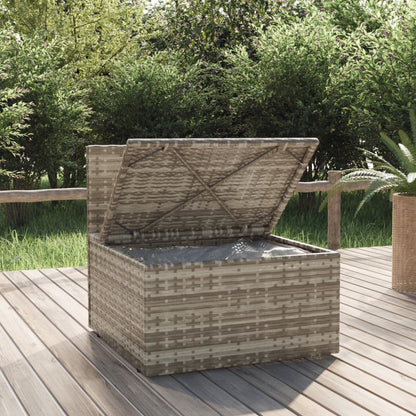 vidaXL Garten-Mittelsofa mit Kissen Grau 57x57x56 cm Poly Rattan