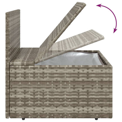 vidaXL Garten-Mittelsofa mit Kissen Grau 57x57x56 cm Poly Rattan