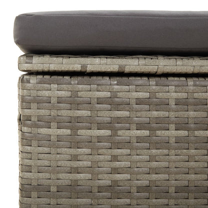 vidaXL Gartensofa 3-Sitzer mit Kissen Grau Poly Rattan