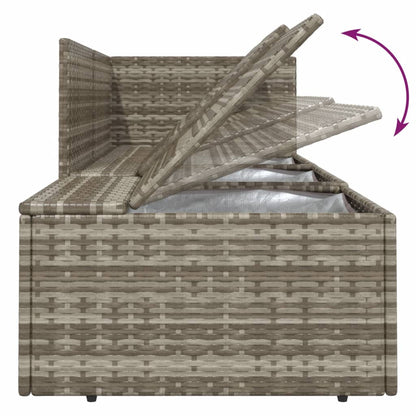 vidaXL 4-tlg. Garten-Lounge-Set mit Kissen Grau Poly Rattan