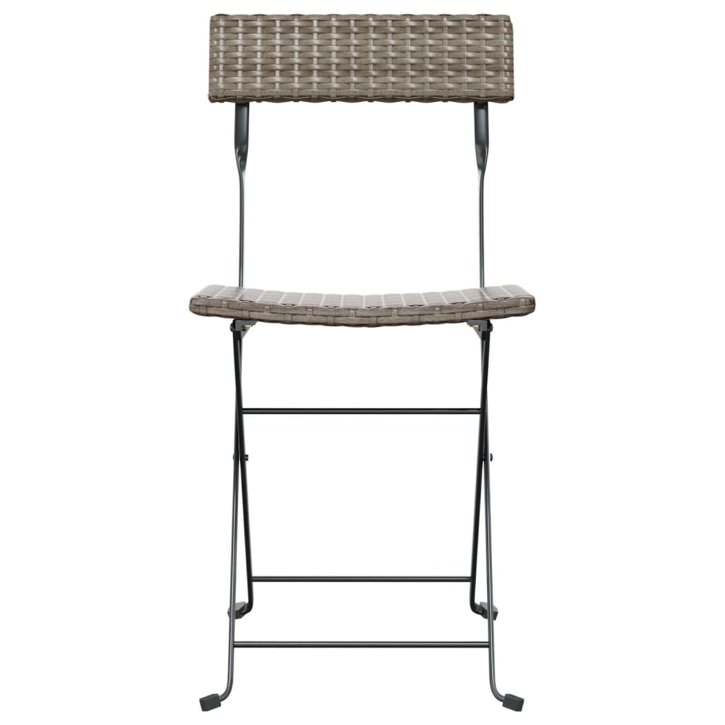 vidaXL Bistrostühle 8 Stk. Klappbar Grau Poly Rattan und Stahl