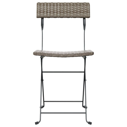 vidaXL Bistrostühle 8 Stk. Klappbar Grau Poly Rattan und Stahl