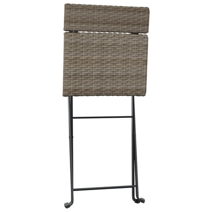 vidaXL Bistrostühle 8 Stk. Klappbar Grau Poly Rattan und Stahl
