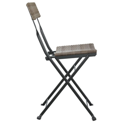 vidaXL Bistrostühle 8 Stk. Klappbar Grau Poly Rattan und Stahl