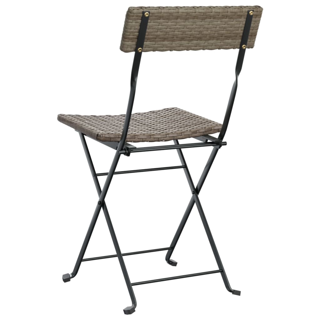 vidaXL Bistrostühle 8 Stk. Klappbar Grau Poly Rattan und Stahl